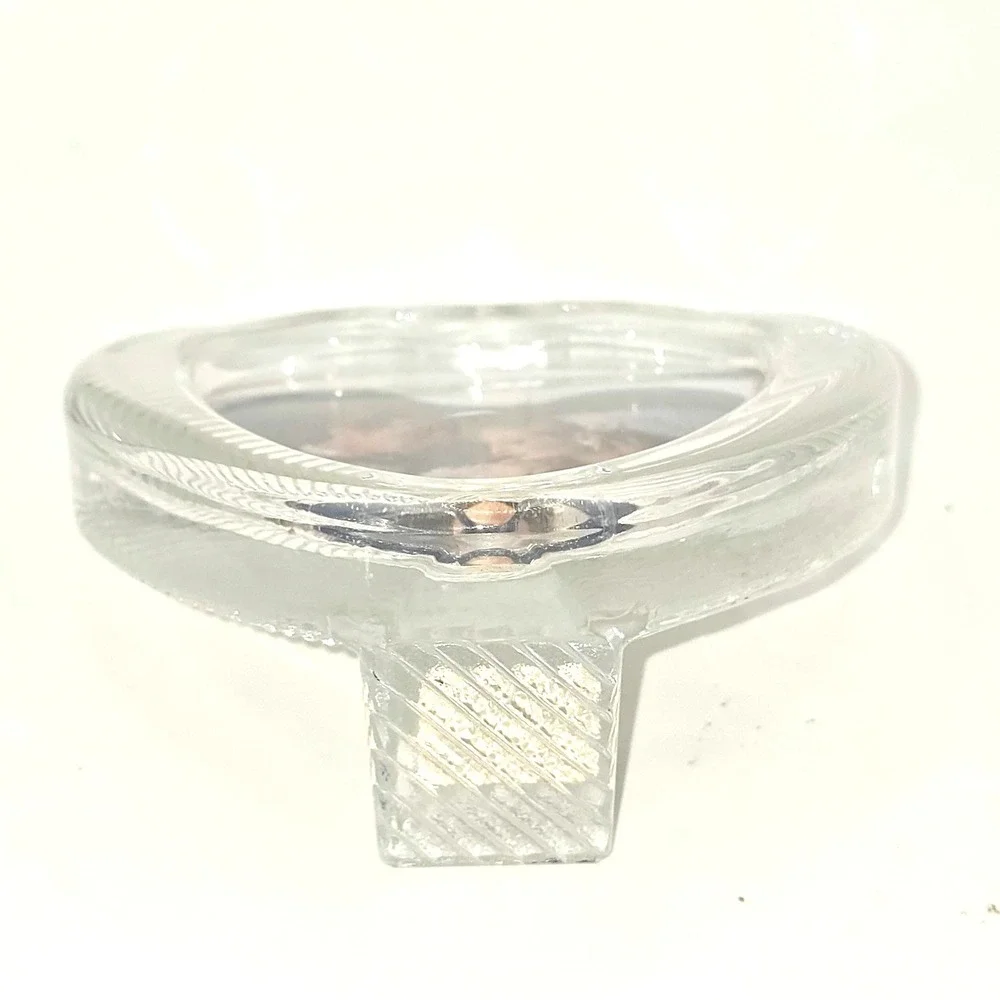 VTG Mikasa Japan Small Lead Crystal Heart Shaped Picture Frame Clear Ribbed Glas